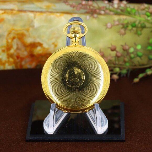 American Waltham Watch Company — A Fine and Rare 18k Gold Open-Face Pocket Watch - Picture 7 of 10